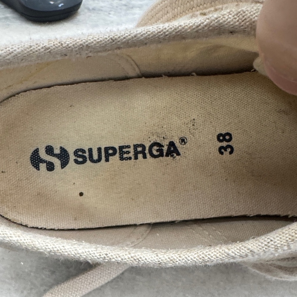 Superga Women's Beige Canvas Espadrille Shoes Size 38 - Picture 6 of 8